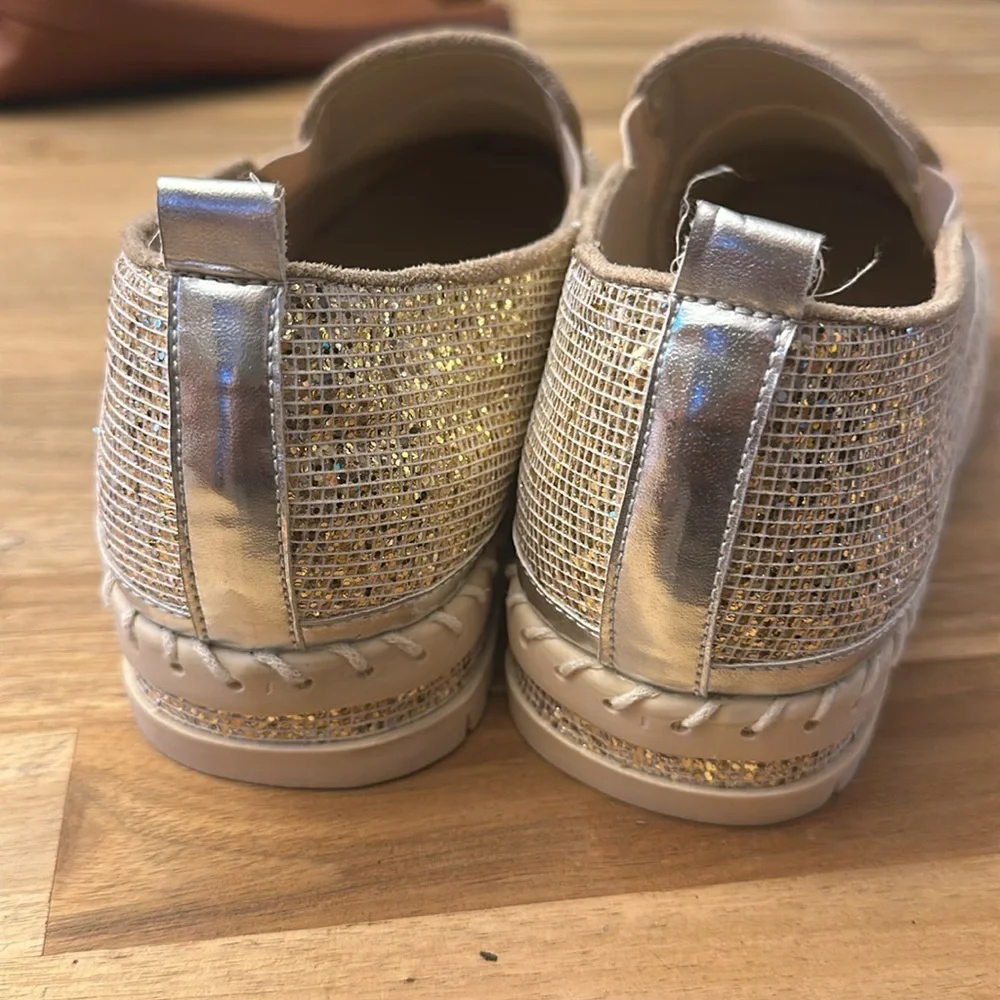 JOLIMALL glitter platform espadrilles
